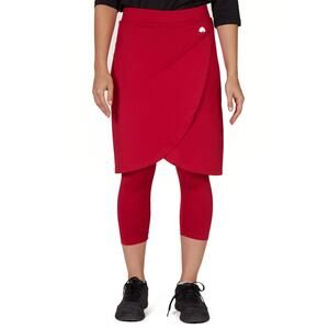 Snoga Athletics Faux Wrap Skirt with Attached Leggings Womens XS Burgundy/Wine